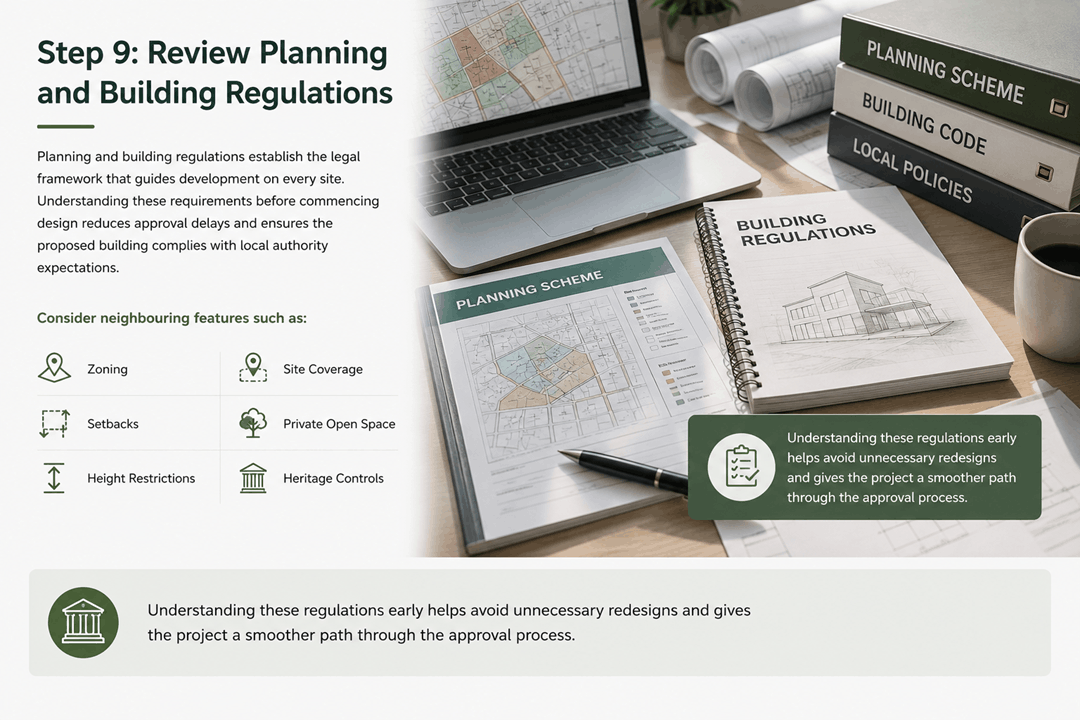 Step 9: Review Planning and Building Regulations